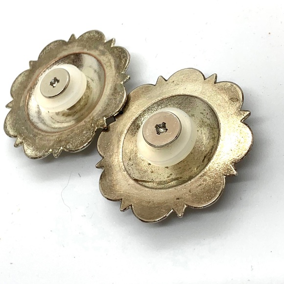 Western Design Leather Work Screw Back Concho Set of 2 Silver Look Craft - Picture 4 of 5